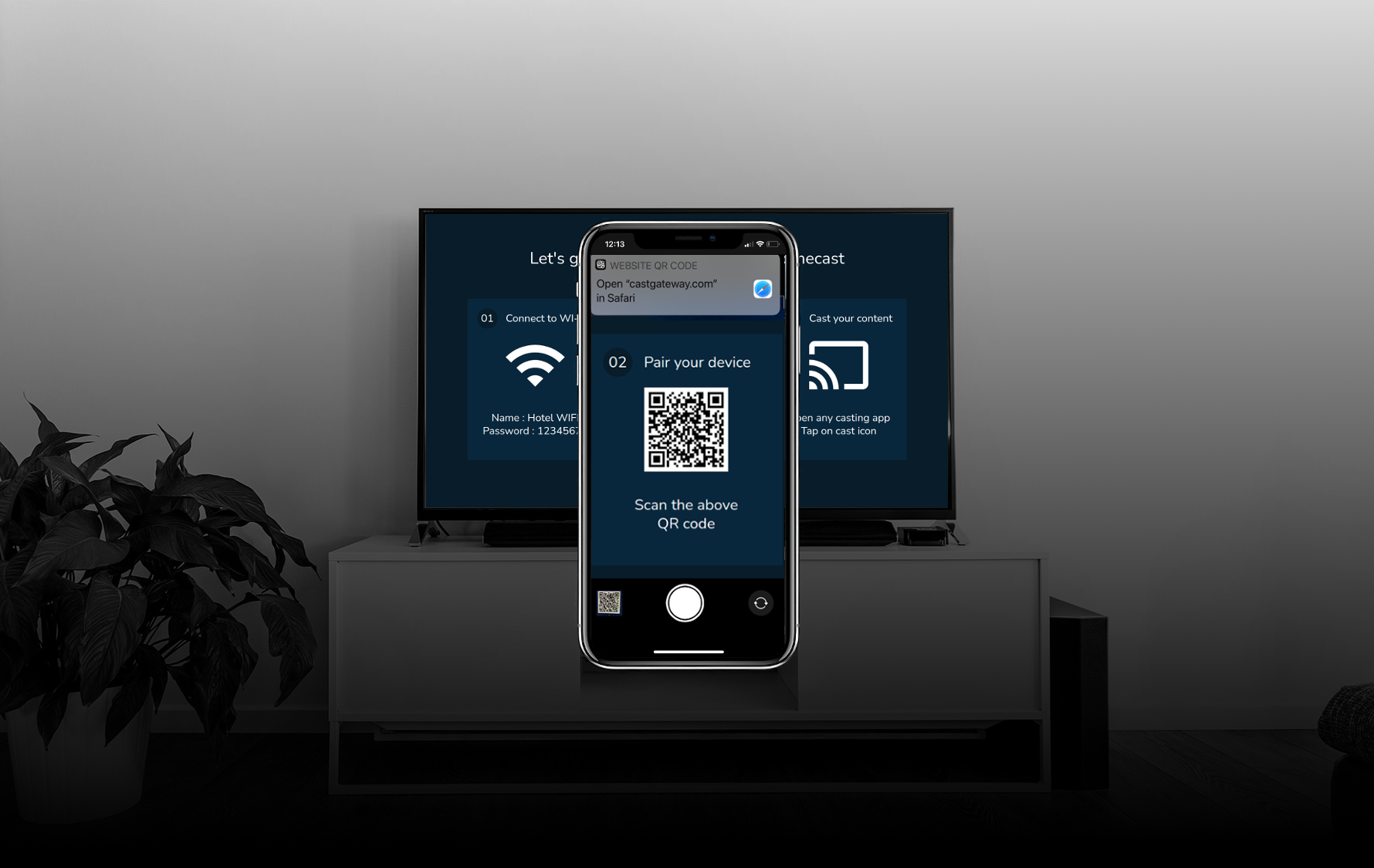 Scanning QR code shown on TV using a mobile phone